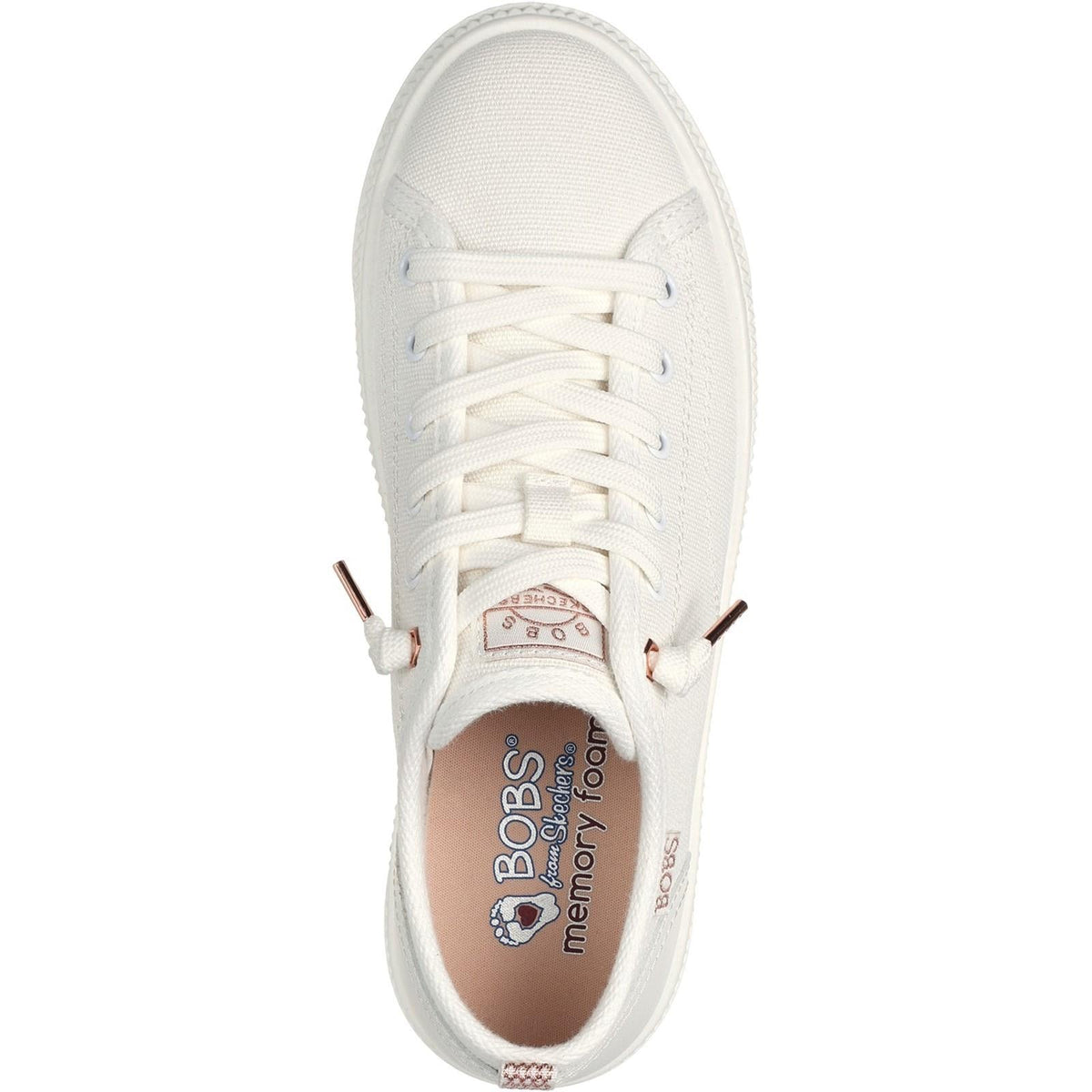 Women's Wide Fit Skechers 114640 Bobs Copa Canvas Shoes