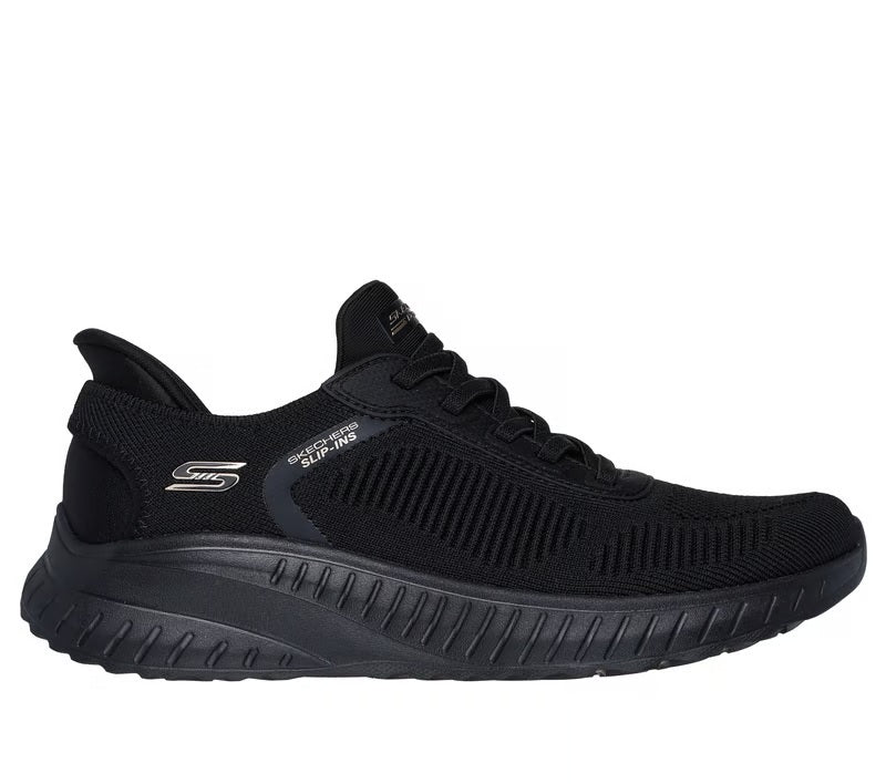 Women's Wide Fit Skechers 117497W Bobs Sport Squad Waves Trainers