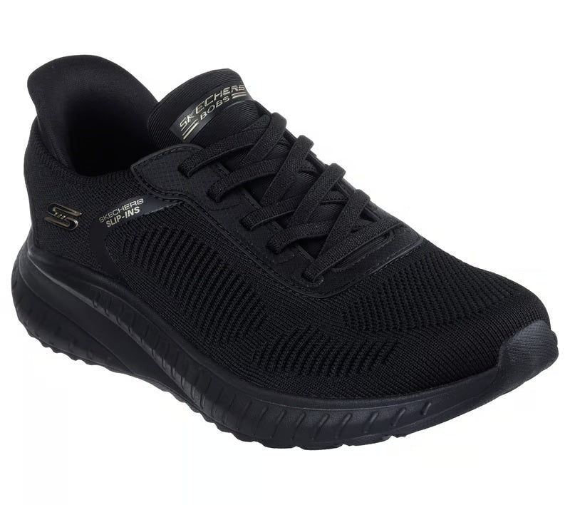 Women's Wide Fit Skechers 117497W Bobs Sport Squad Waves Trainers