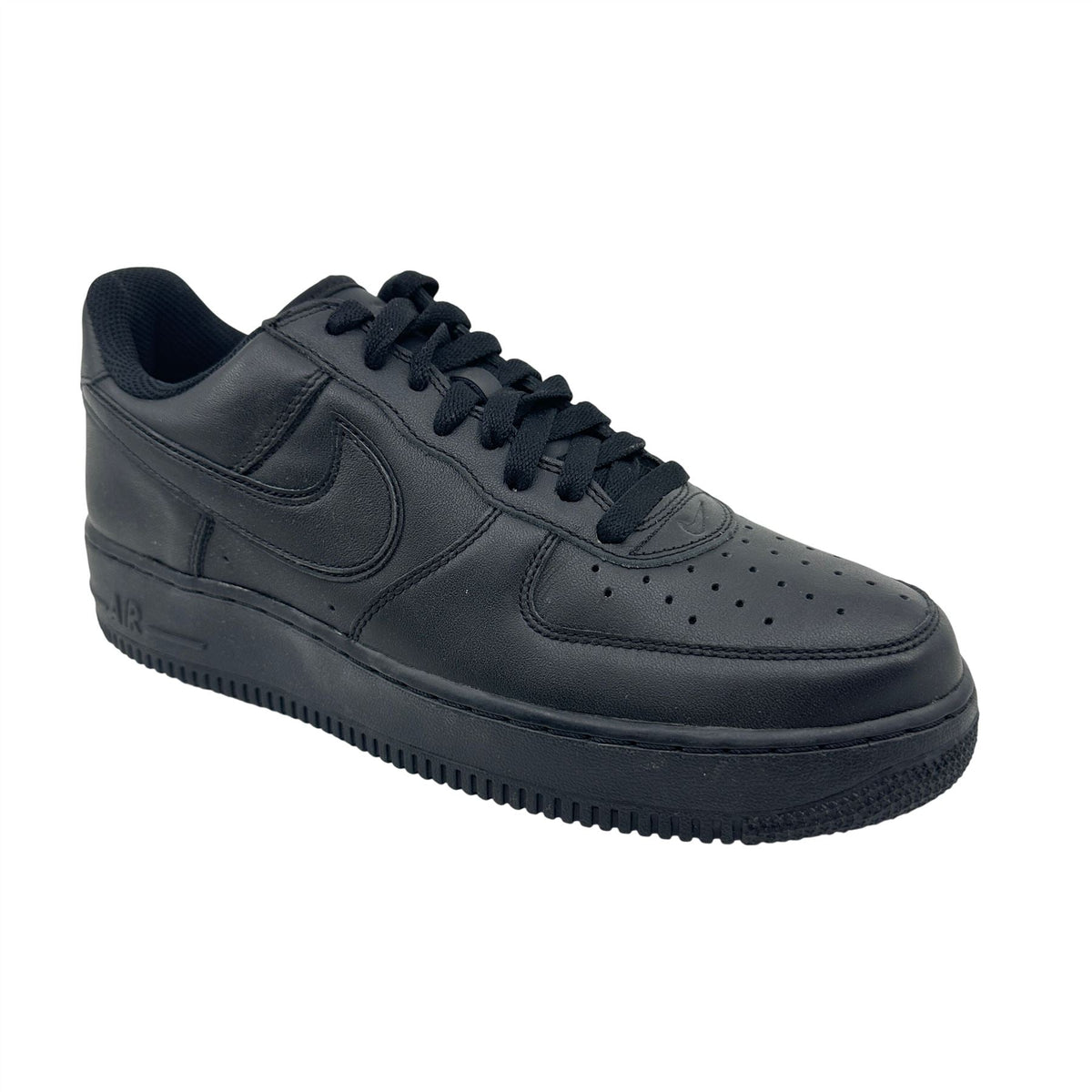 Nike Air Force 1 Triple Black Womens Athletic Vintage Sneaker