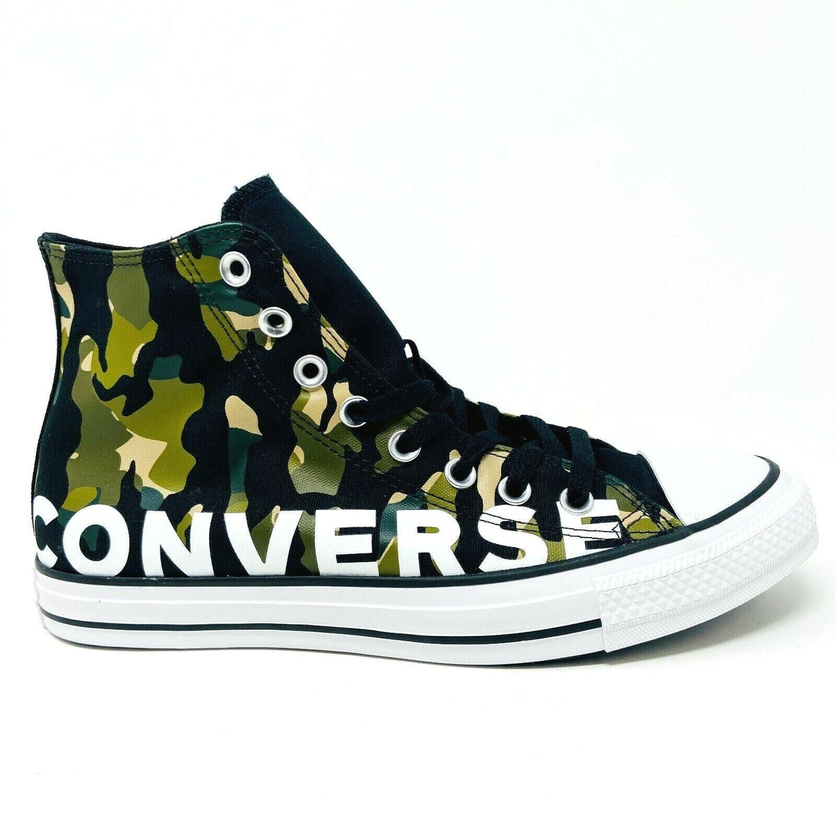 Converse Chuck Taylor All Star Hi Black Camo Mens Casual Sneakers 166232F