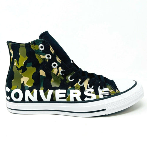 Converse Chuck Taylor All Star Hi Black Camo Mens Casual Sneakers 166232F