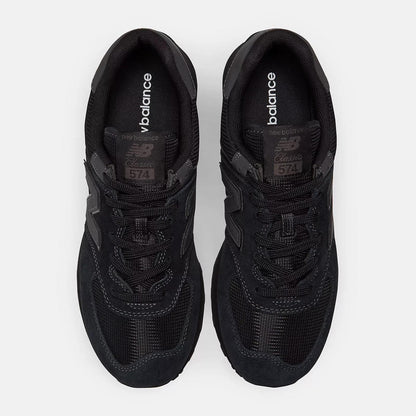 Women's Wide Fit New Balance ML574EVE Walking/Running Trainers - Exclusive - Black ENCAP