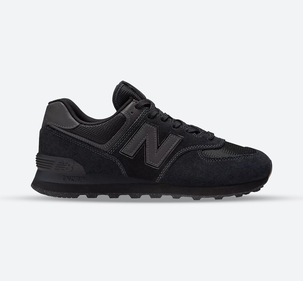 Women's Wide Fit New Balance ML574EVE Walking/Running Trainers - Exclusive - Black ENCAP