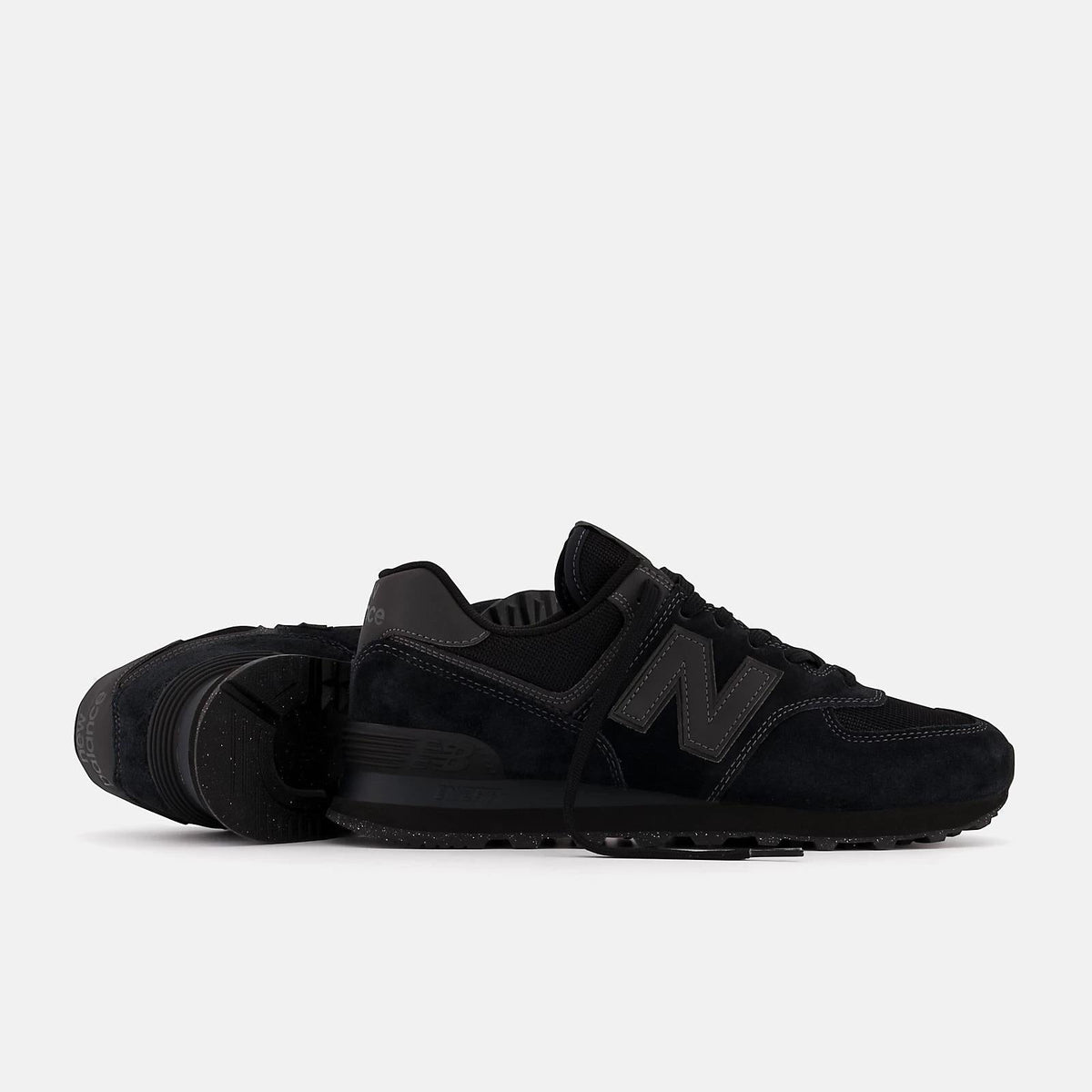 Women's Wide Fit New Balance ML574EVE Walking/Running Trainers - Exclusive - Black ENCAP