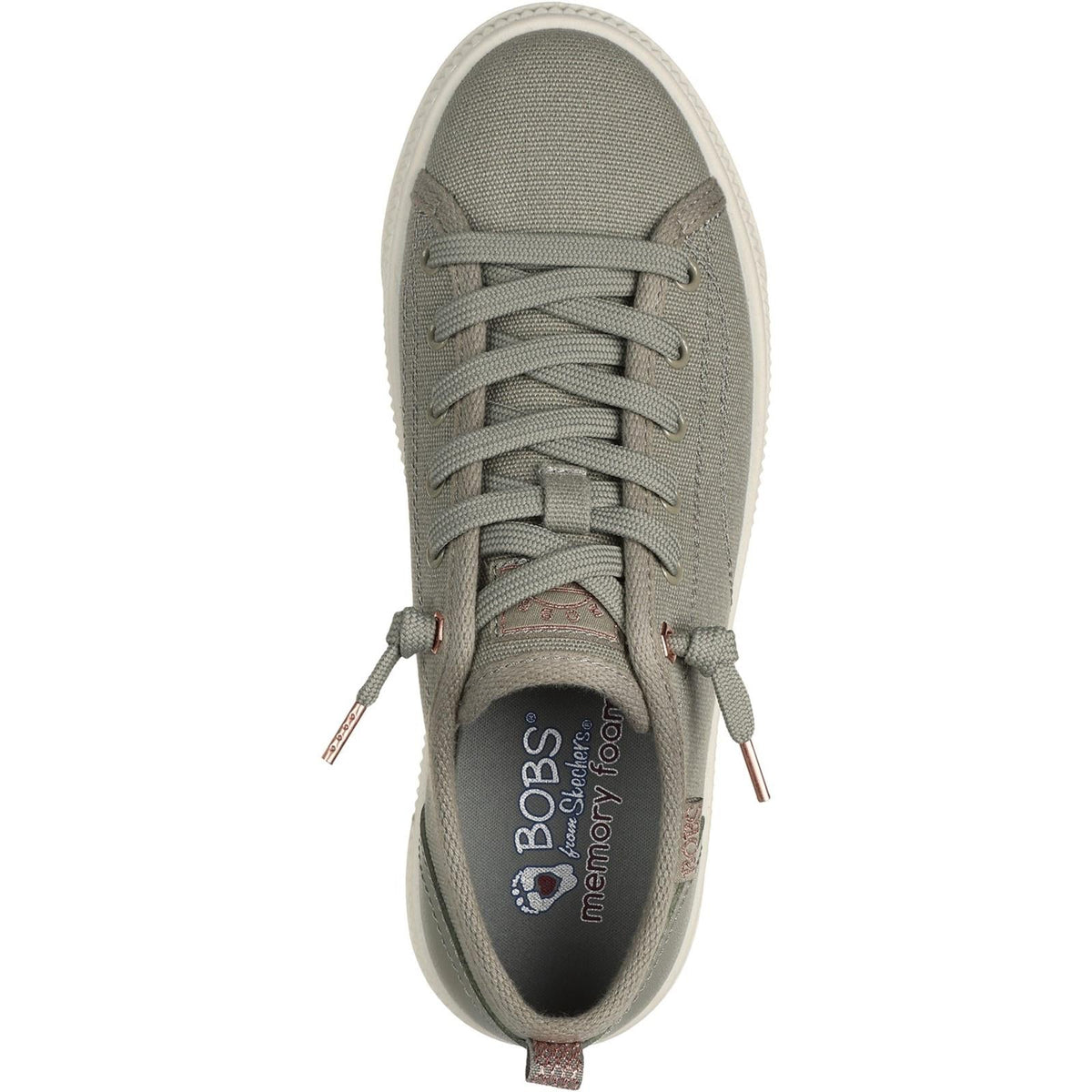 Women's Wide Fit Skechers 114640 Bobs Copa Canvas Shoes