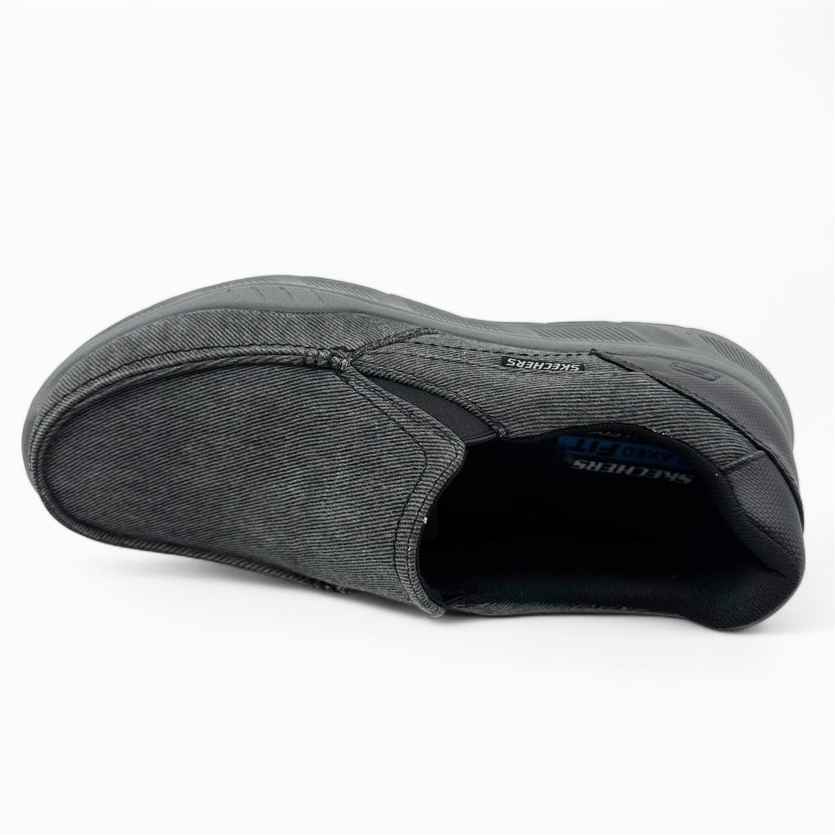 Skechers Cohagen Black Mens Casual Relaxed Fit Slip-On
